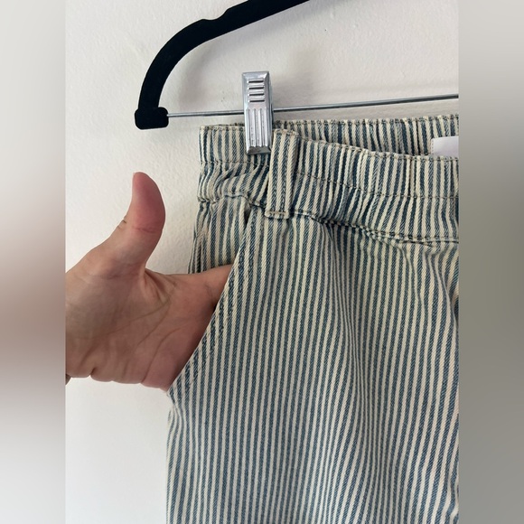 Kancan High Rise Blue & White Railroad Striped Stretch Tapered Mom Jeans Size 26 - Picture 6 of 9